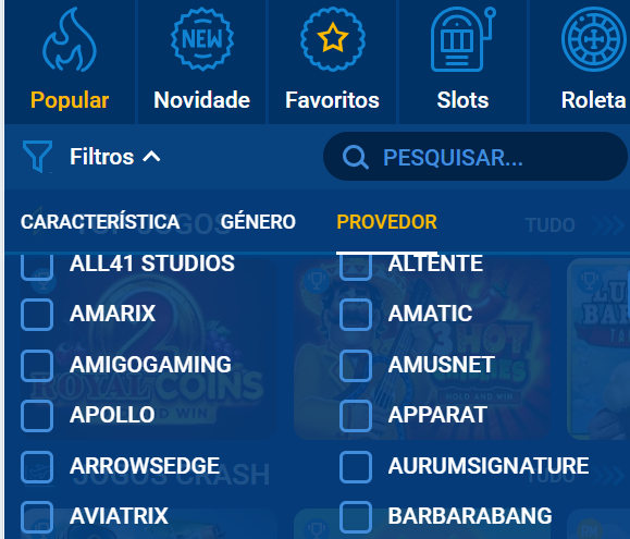 Principais Fornecedores de Jogos no Mostbet Online